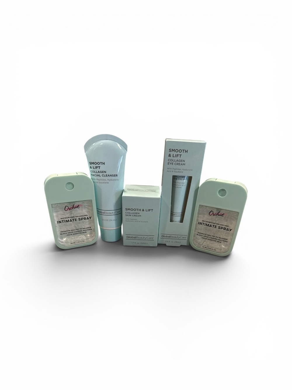 Smooth & Lift Skincare Set with Orchid Intimate Sprays - Mint/White